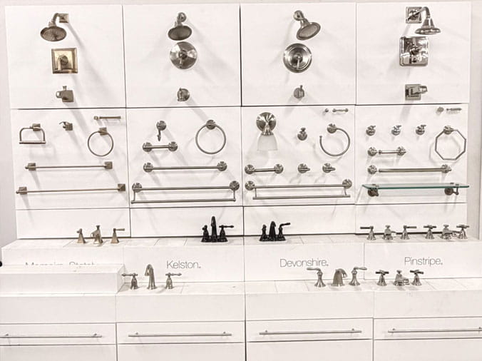 Various bathroom fixtures at Hughes Plumbing Supply Monroe